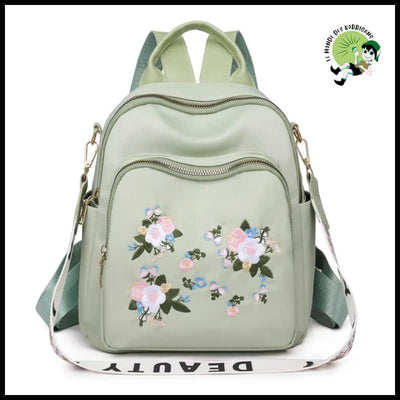 Sac à Dos Femme Floral - Vert - dos avec motifs floraux et naturels