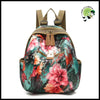 Sac à Dos Femme Grande Capacité Floral - Fleurs Noires Bleues - Valises vintage avec des illustrations botaniques