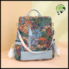 Sac à Dos Femme Nylon Floral - dos avec motifs floraux et naturels