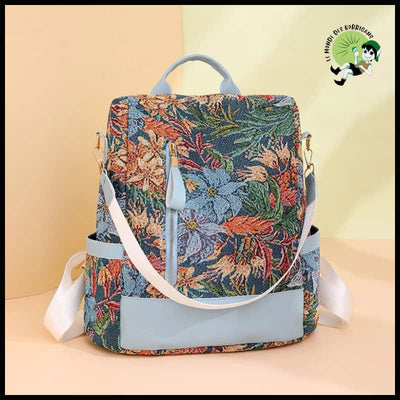 Sac à Dos Femme Nylon Floral - dos avec motifs floraux et naturels