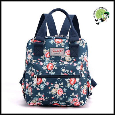 Sac à dos floral pour femmes - 2 / 27cm x 23cm 12cm - avec motifs floraux et naturels