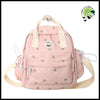 Sac à Dos Mini Nylon Floral Multifonctionnel - Rose - dos avec motifs floraux et naturels