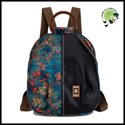 Sac à dos multifonctionnel pour dames en nylon de haute qualité - 3 / 14 pouce - avec motifs floraux et naturels