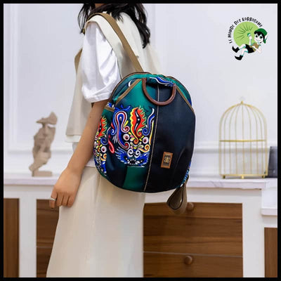 Sac à dos multifonctionnel pour dames en nylon de haute qualité - avec motifs floraux et naturels