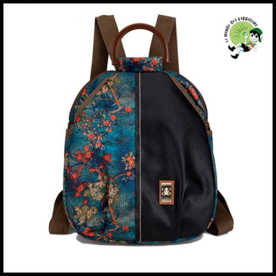 Sac à dos multifonctionnel pour dames en nylon de haute qualité - avec motifs floraux et naturels