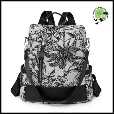 Sac à dos pour femmes avec impression de mode - motifs floraux et naturels