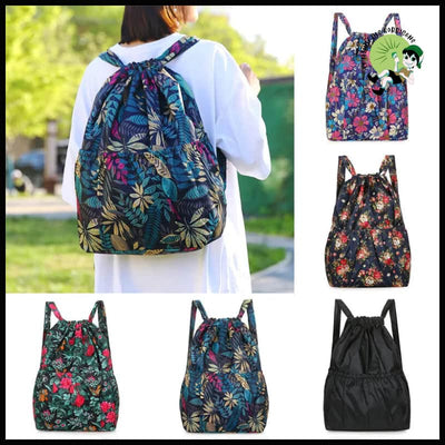 Sac à Dos pour Femmes Grande Capacité Léger - dos avec motifs floraux et naturels