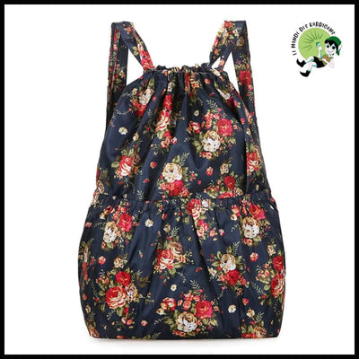 Sac à Dos pour Femmes Grande Capacité Léger - Rose - dos avec motifs floraux et naturels