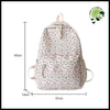 Sac à Dos Scolaire Floral Blanc pour Adolescentes - Beige - dos avec motifs floraux et naturels