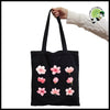 Sac à Main Tote Noir avec Imprimé Floral - 22 - Sacs en toile organique des motifs de la nature