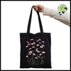 Sac à Main Tote Noir avec Imprimé Floral - 27 - Sacs en toile organique des motifs de la nature