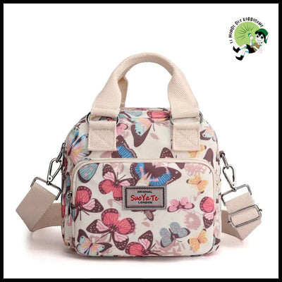 Sac Bandoulière Femme en Nylon Imprimé Fleurs - 2 - Valises vintage avec des illustrations botaniques