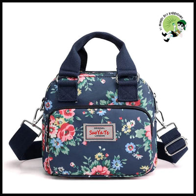 Sac Bandoulière Femme en Nylon Imprimé Fleurs - 5 - Valises vintage avec des illustrations botaniques