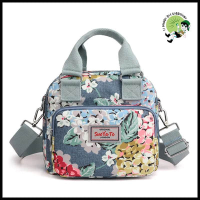 Sac Bandoulière Femme en Nylon Imprimé Fleurs - 6 - Valises vintage avec des illustrations botaniques