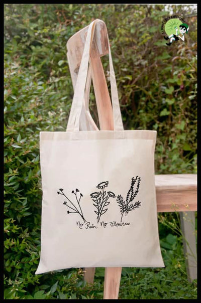 Sac Cabas en Toile Graphique Florale - B553D - Sacs toile organique avec des motifs de la nature