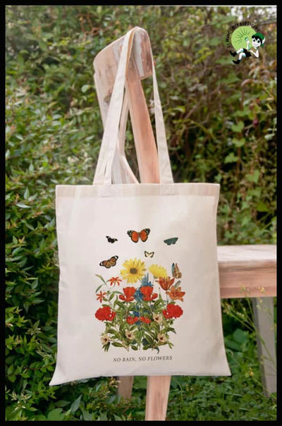 Sac Cabas en Toile Graphique Florale - B553H - Sacs toile organique avec des motifs de la nature