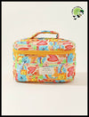 Sac Cosmétique en Coton Matelassé à Grand Capacité - A - Valises vintage avec des illustrations botaniques