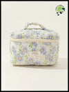 Sac Cosmétique en Coton Matelassé à Grand Capacité - C - Valises vintage avec des illustrations botaniques