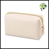 Sac Cosmétique en Cuir PU Étanche - Beige M - Trousses de toilette écologiques