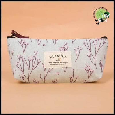 Sac Cosmétique Mignon en Toile Florale - Bleu - Valises vintage avec des illustrations botaniques