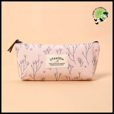 Sac Cosmétique Mignon en Toile Florale - Rose - Valises vintage avec des illustrations botaniques