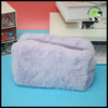 Sac de toilette en peluche avec fermeture éclair grande taille et couleur unie - Violet-02 - Trousses écologiques