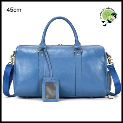 Sac de Voyage en Cuir - Bleu (45cm) - Sacs voyage matériaux durables