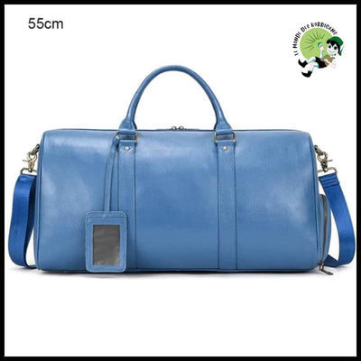 Sac de Voyage en Cuir - Bleu (55cm) - Sacs voyage matériaux durables