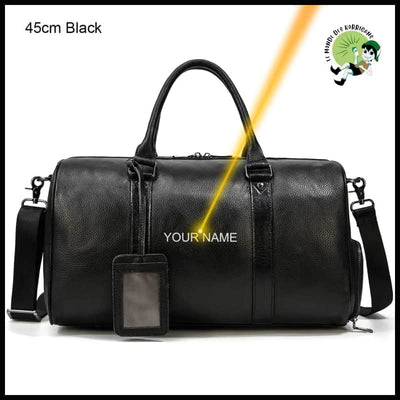 Sac de Voyage en Cuir - Noir (45cm)-laser - Sacs voyage matériaux durables