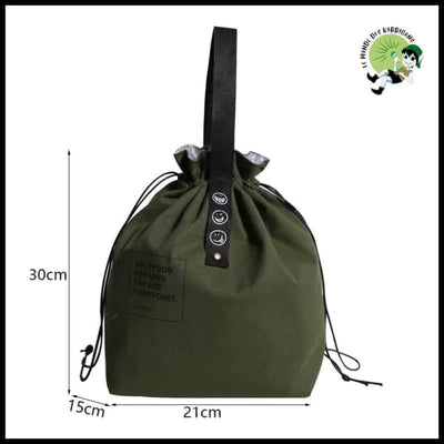 Sac Déjeuner Toile Pratique - Armée Verte - Sacs isothermes pour pique-nique