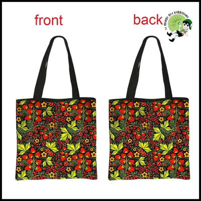 Sac Épaule Imprimé Coquelicots - 15cw / 34cmX34cm - Sacs en toile organique avec des motifs de la nature