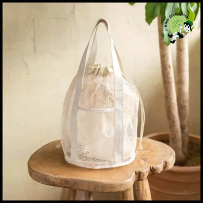 Sac Filet de Plongée à Séchage Rapide pour Fruits et Champignons Mouillés - Beige - sac