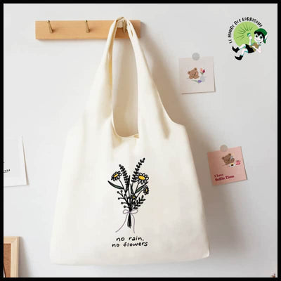 Sac fourre-tout en toile imprimée de fleurs - Sacs organique avec des motifs la nature