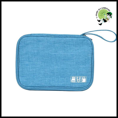 Sac Rangement Câbles Voyage Portable - Bleu Ciel - Accessoires de voyage durables