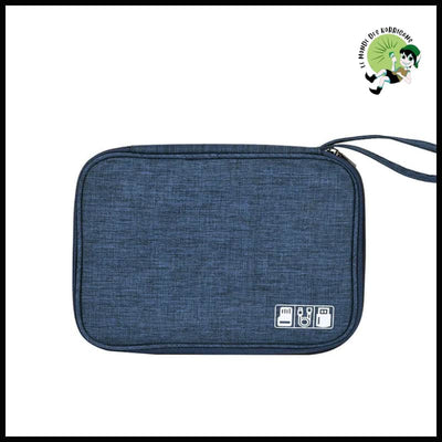 Sac Rangement Câbles Voyage Portable - Bleu Profond - Accessoires de voyage durables