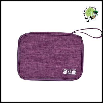 Sac Rangement Câbles Voyage Portable - Violet - Accessoires de voyage durables