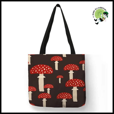 Sac Tote Écologique Champignons Colorés - Modèle 2 / M 35x35 CM - sac