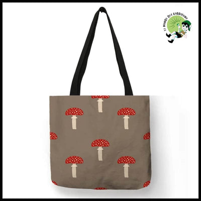 Sac Tote Écologique Champignons Colorés - Modèle 3 / M 35x35 CM - sac