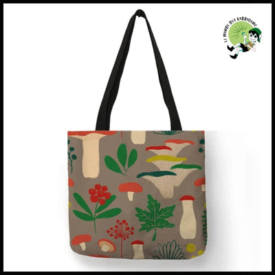 Sac Tote Écologique Champignons Colorés - Modèle 5 / M 35x35 CM - sac