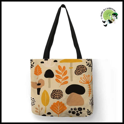 Sac Tote Écologique Champignons Colorés - Modèle 7 / M 35x35 CM - sac