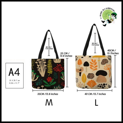 Sac Tote Écologique Champignons Colorés - sac