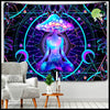 Tapisserie Champignon Abstrait - Chocolat / 95cmX70cm 3M-LED - Stickers muraux et affiches illustrant des champignons