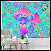 Tapisserie Champignon Abstrait - Gris Foncé / 95cmX70cm 3M-LED - Stickers muraux et affiches illustrant des champignons