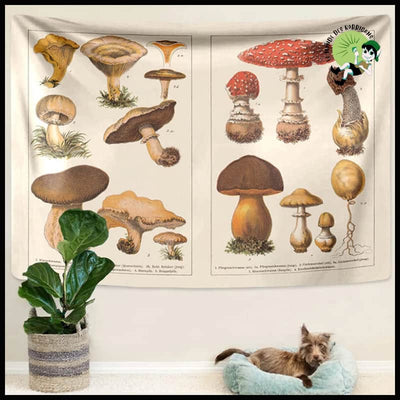 Tapisserie Psychedelic Champignon Chart - Déco Murale Esthétique - 7 / 150x150cm - Stickers muraux et affiches