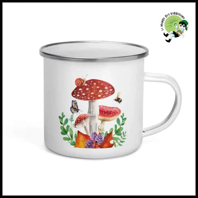 Tasse Émail Champ Abeille Escargot - Blanc / 301-400ml - Ustensiles de cuisine spécifiques aux champignons