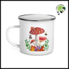 Tasse Émail Champ Abeille Escargot - Blanc / 301-400ml - Ustensiles de cuisine spécifiques aux champignons