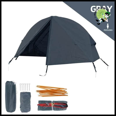 Tente Camping Surélevée Légère - Gris - Tentes légères avec motifs naturels