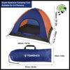 Tente de Camping Légère pour Familles - Bleu Orange - Tentes légères avec motifs naturels