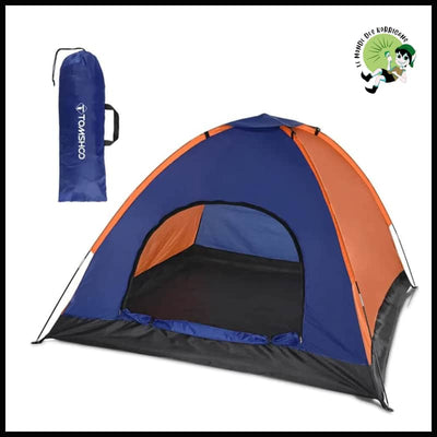 Tente de Camping Légère pour Familles - Bleu Orange - Tentes légères avec motifs naturels