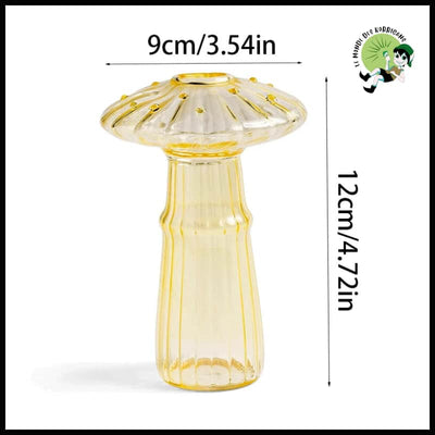 Vase Champignon Verre Transparent - 03 - Bougeoirs sculptés à la main